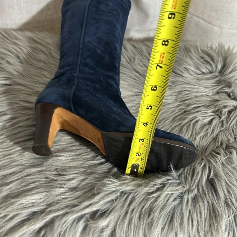 Vintage 70s Blue Suede Knee-High Women’s Boots